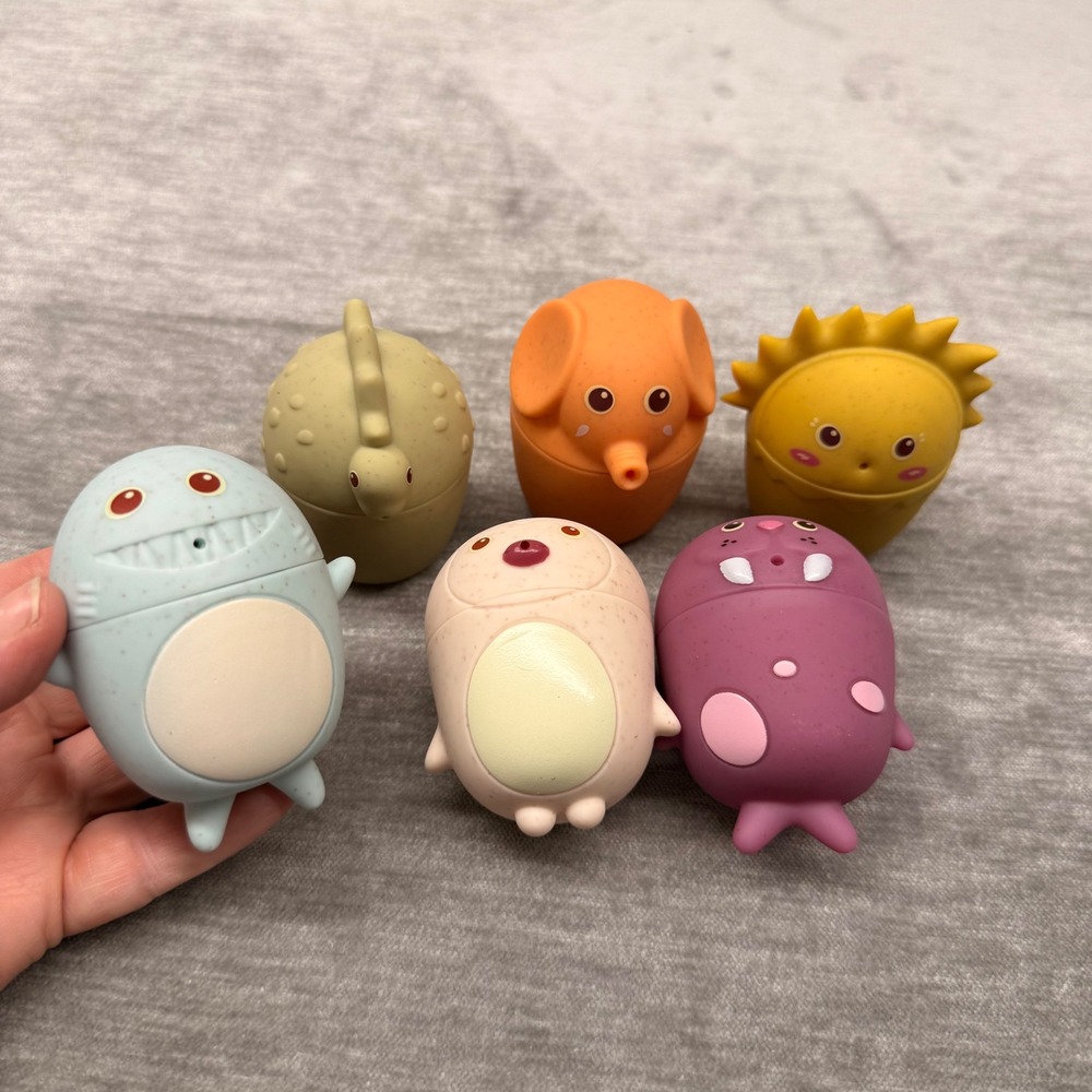 Silicone Bath Squeeze Toys Set of 6 Easy Clean Mold Free Sensory Water Toys Kids